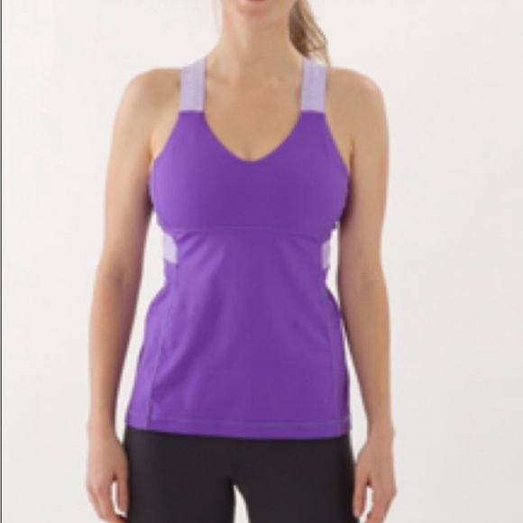 Lululemon Women Tank Top Purple Gray Sleeveless Scoop Neck
Cross Back Straps sz4 - Picture 3 of 16